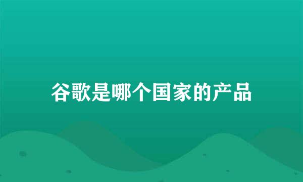 谷歌是哪个国家的产品