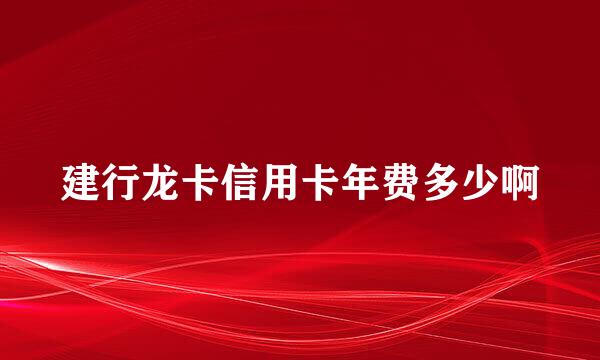 建行龙卡信用卡年费多少啊