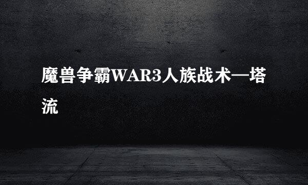 魔兽争霸WAR3人族战术—塔流