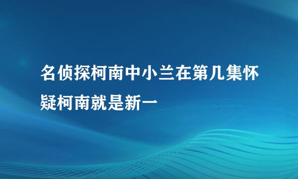 名侦探柯南中小兰在第几集怀疑柯南就是新一