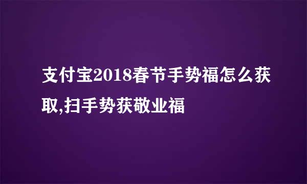 支付宝2018春节手势福怎么获取,扫手势获敬业福