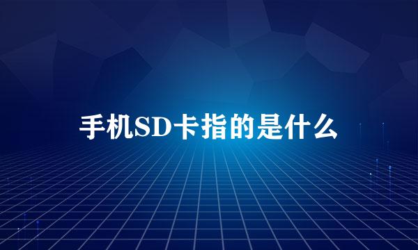 手机SD卡指的是什么