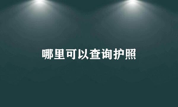 哪里可以查询护照