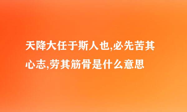 天降大任于斯人也,必先苦其心志,劳其筋骨是什么意思