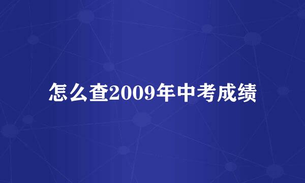 怎么查2009年中考成绩