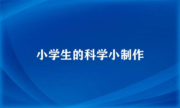 小学生的科学小制作