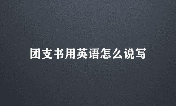 团支书用英语怎么说写