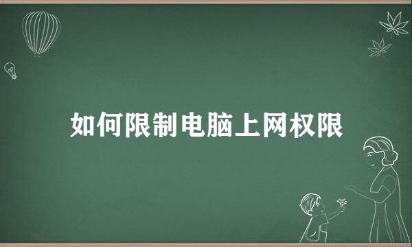 如何限制电脑上网权限