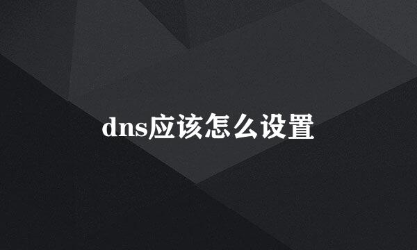 dns应该怎么设置