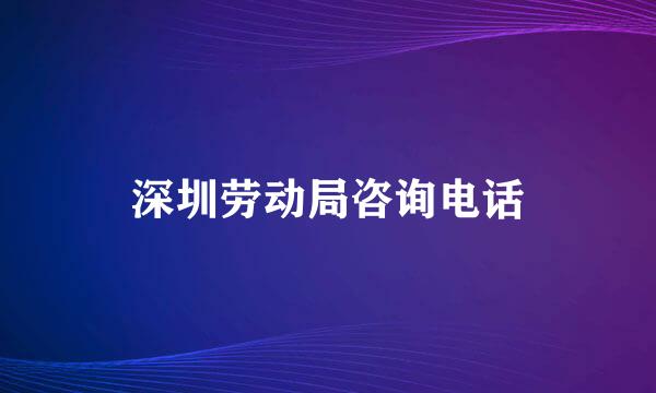 深圳劳动局咨询电话