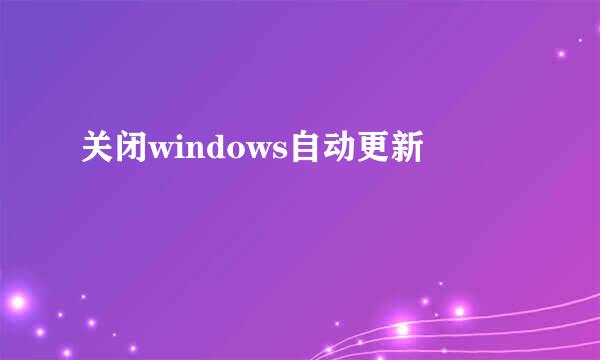 关闭windows自动更新