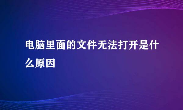 电脑里面的文件无法打开是什么原因