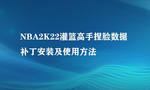 NBA2K22灌篮高手捏脸数据补丁安装及使用方法