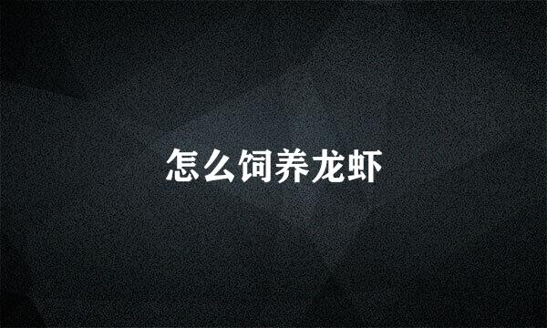 怎么饲养龙虾