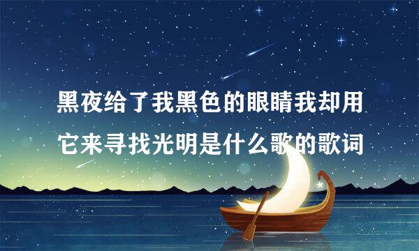 黑夜给了我黑色的眼睛我却用它来寻找光明是什么歌的歌词