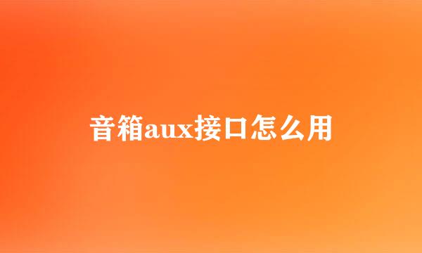 音箱aux接口怎么用