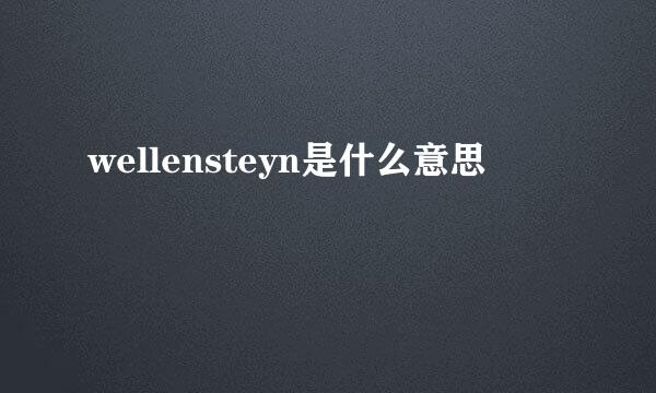 wellensteyn是什么意思