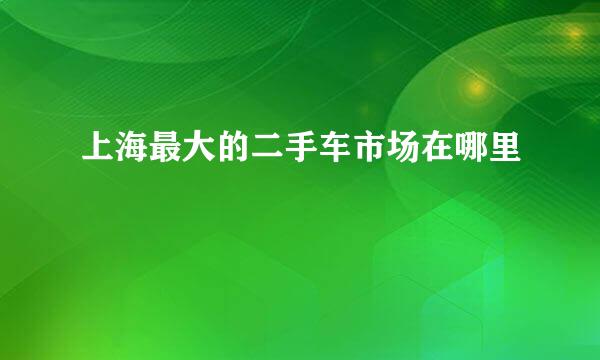 上海最大的二手车市场在哪里