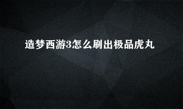 造梦西游3怎么刷出极品虎丸