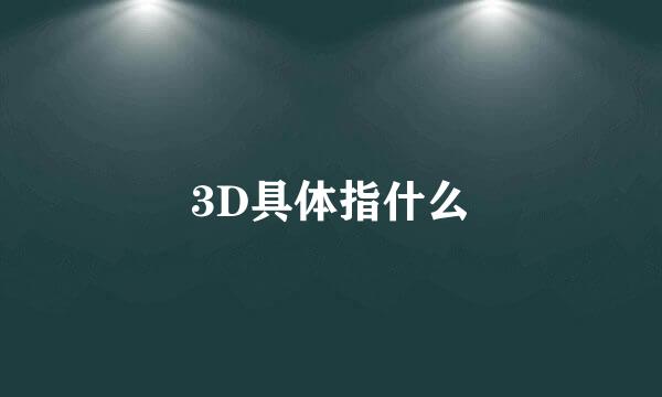 3D具体指什么