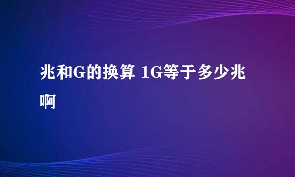 兆和G的换算 1G等于多少兆啊