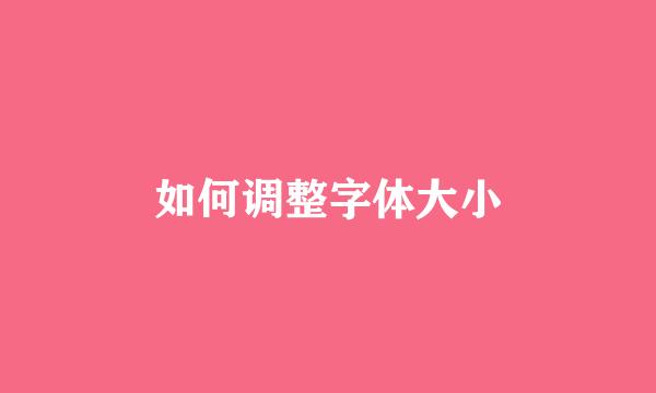 如何调整字体大小