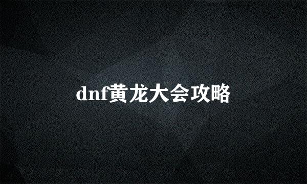 dnf黄龙大会攻略