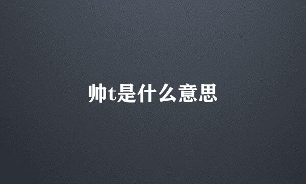 帅t是什么意思