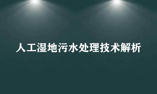 人工湿地污水处理技术解析