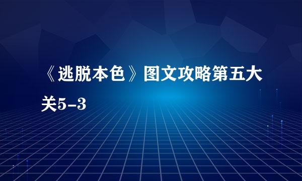 《逃脱本色》图文攻略第五大关5-3