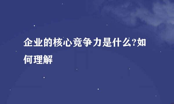 企业的核心竞争力是什么?如何理解