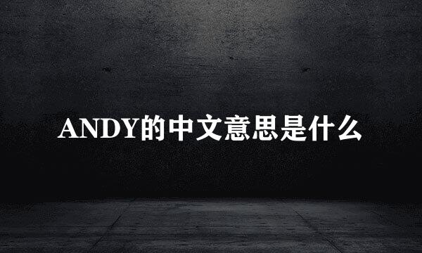 ANDY的中文意思是什么