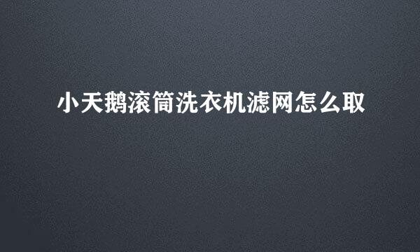 小天鹅滚筒洗衣机滤网怎么取