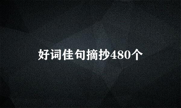 好词佳句摘抄480个