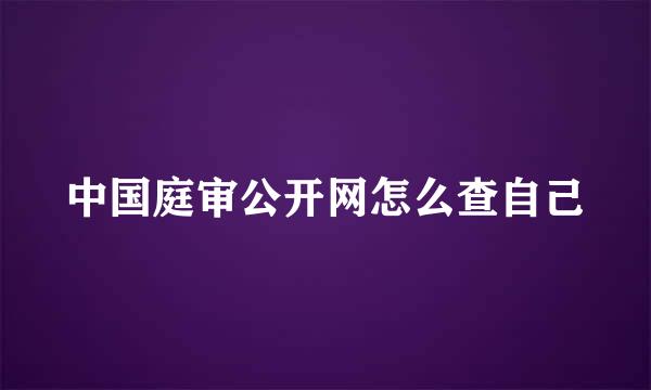 中国庭审公开网怎么查自己