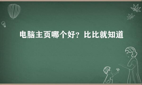 电脑主页哪个好？比比就知道