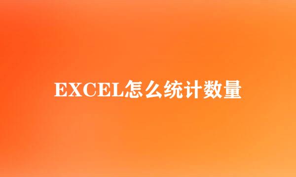 EXCEL怎么统计数量