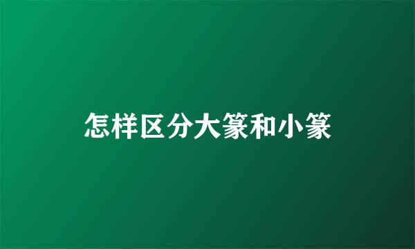 怎样区分大篆和小篆