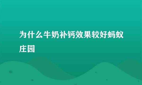 为什么牛奶补钙效果较好蚂蚁庄园