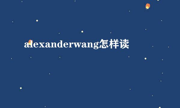 alexanderwang怎样读