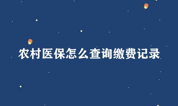 农村医保怎么查询缴费记录