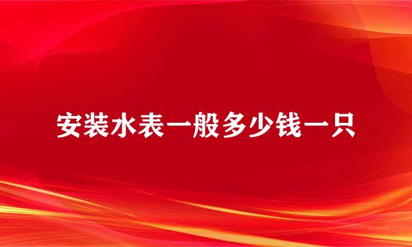 安装水表一般多少钱一只