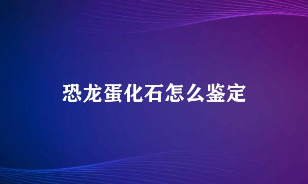 恐龙蛋化石怎么鉴定