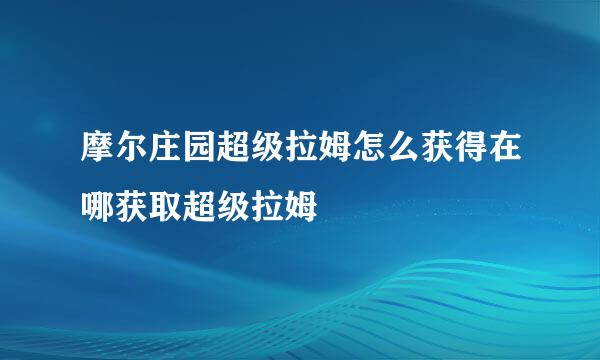 摩尔庄园超级拉姆怎么获得在哪获取超级拉姆