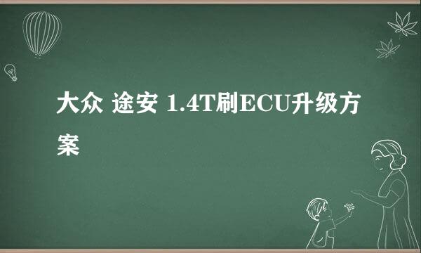 大众 途安 1.4T刷ECU升级方案