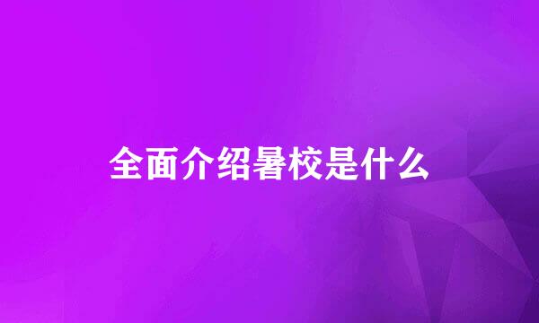 全面介绍暑校是什么