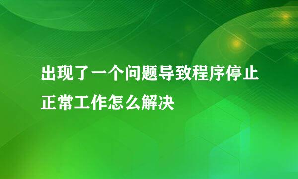 出现了一个问题导致程序停止正常工作怎么解决