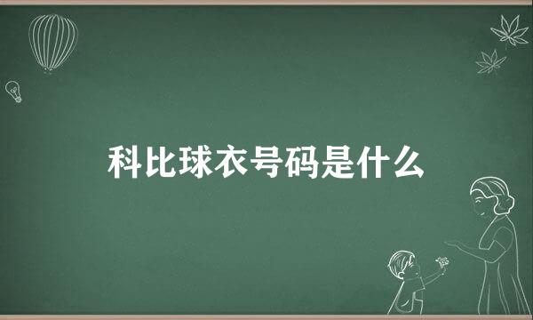 科比球衣号码是什么