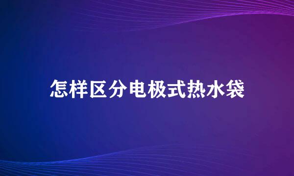 怎样区分电极式热水袋