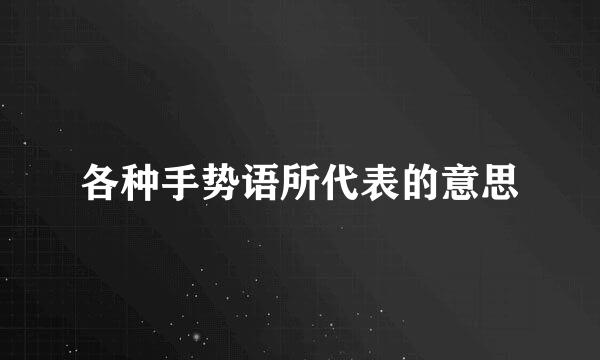 各种手势语所代表的意思